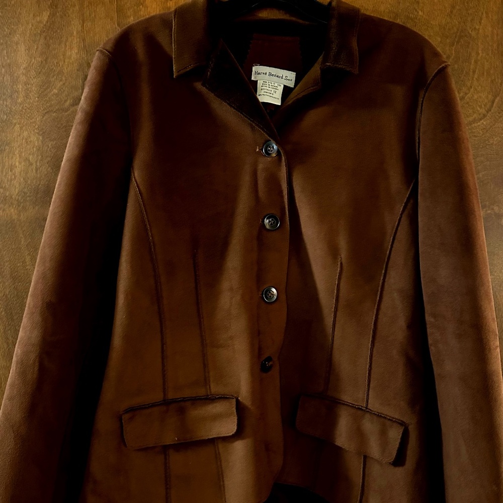 Faux Suede Brown Jacket, Size 12, New without tags - Picture 1 of 8